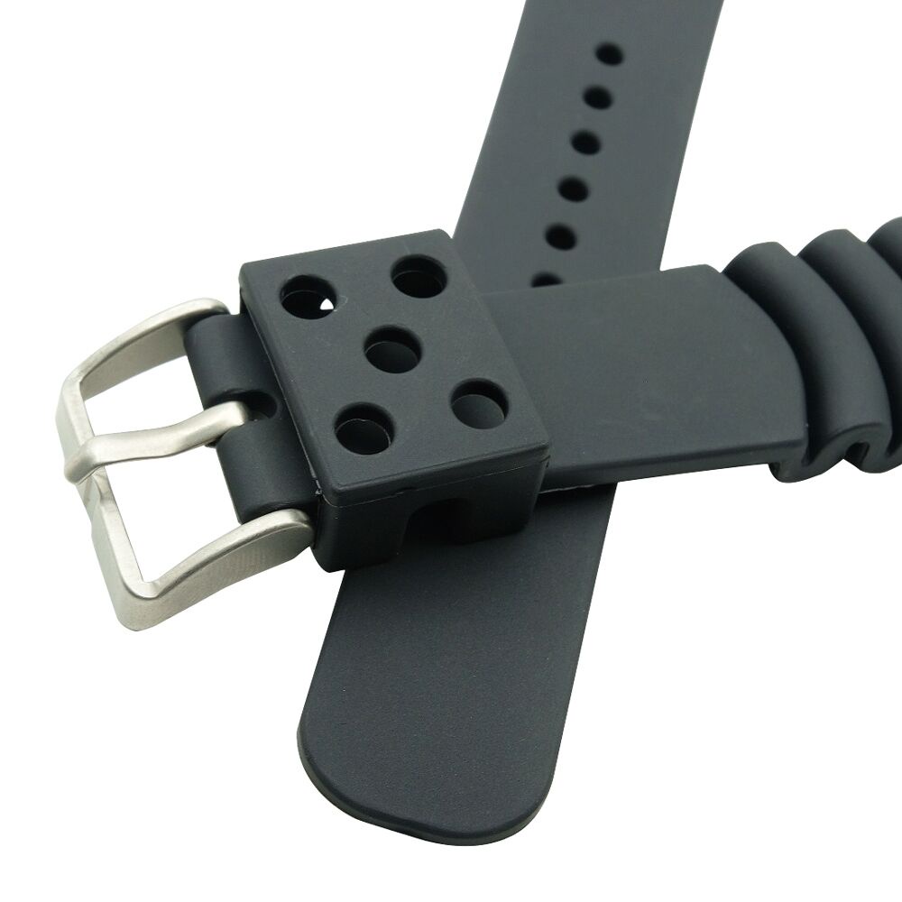 CASIO Bộ Dây Đeo Đồng Hồ Bằng Cao Su Silicon Màu Đen 18 20 22 24 Mm Cho Seiko