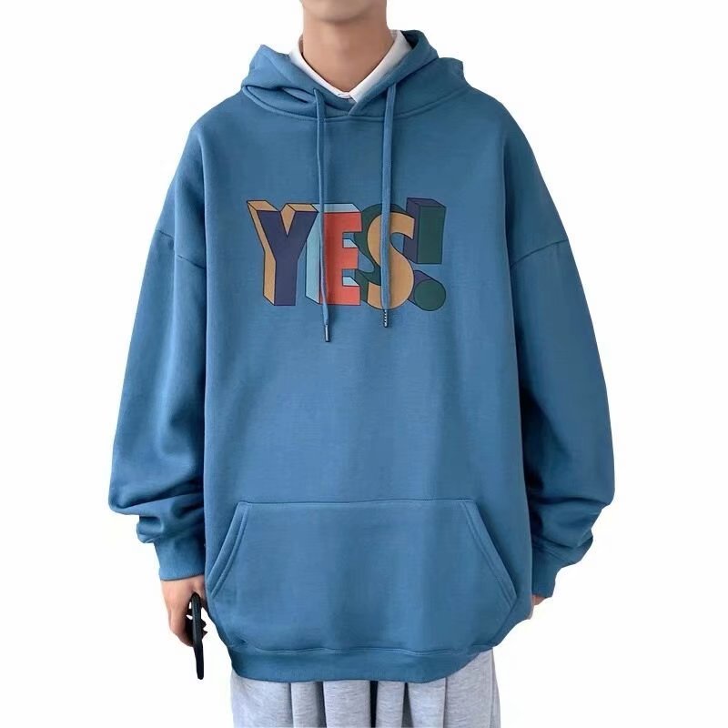 Áo Hoodie Tay Dài Dáng Rộng In Họa Tiết Thời Trang Mùa Đông Hàn Quốc Cho Nam Size M-8XL