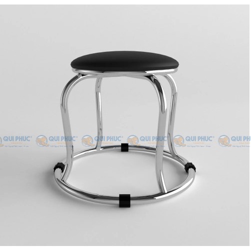 Ghế đôn inox WIN mặt nệm phi 19 chân lùn có 3 màu