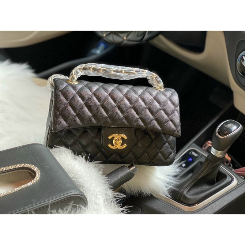 Túi xách cla.sic size 26 trần trám tag vàng tiện lợi