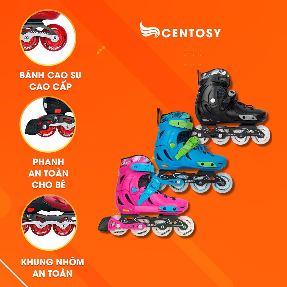 Giày Patin Trẻ Em Thi Đấu Cao Cấp  W198-QS - Có Chế Độ Khoá Bánh, Phanh An Toàn