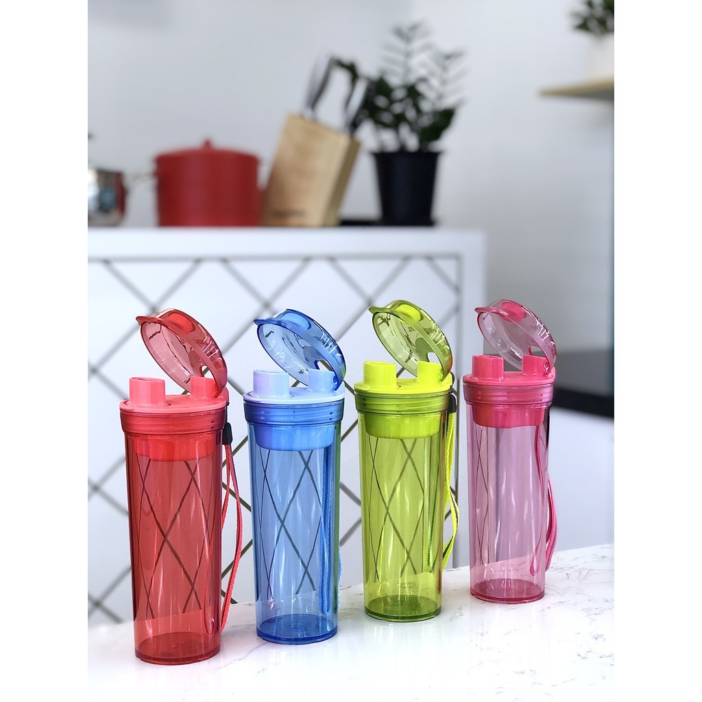 Bình nước có ngăn lọc Drinking Flask Gen II 400ml Tupperware nắp kín có khóa gài tiện lợi hàng chính hãng