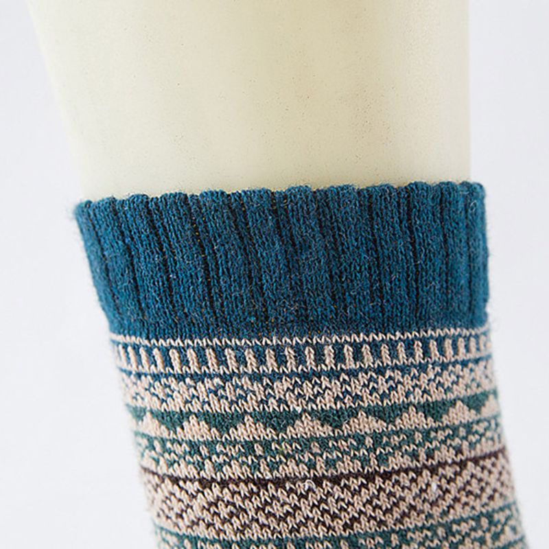 Vớ Len Giả Lông Thỏ Họa Tiết Kẻ Sọc Dày Dặn Phong Cách Retro Cho Nam