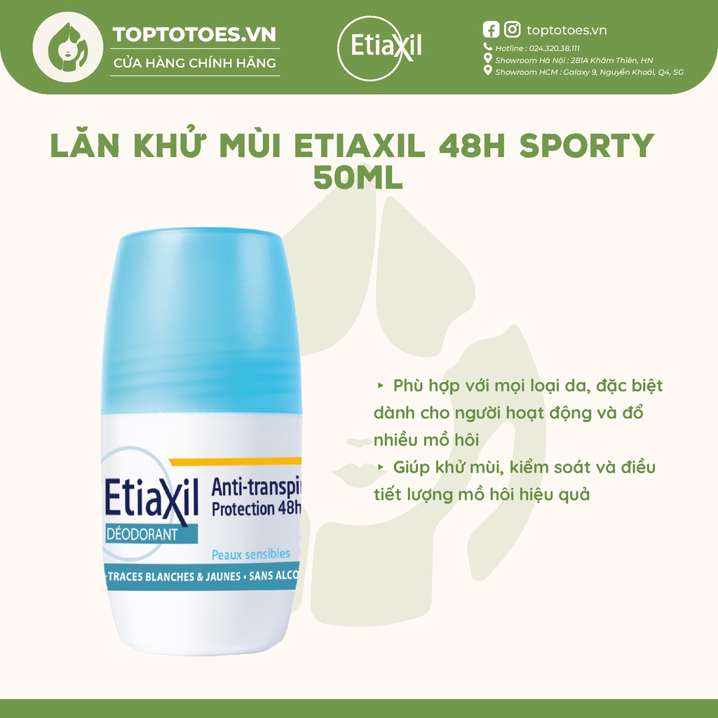 Lăn khử mùi hằng ngày Etiaxil Deodorant Roll-On 50ml [Nhập Khẩu Chính Hãng 100%]