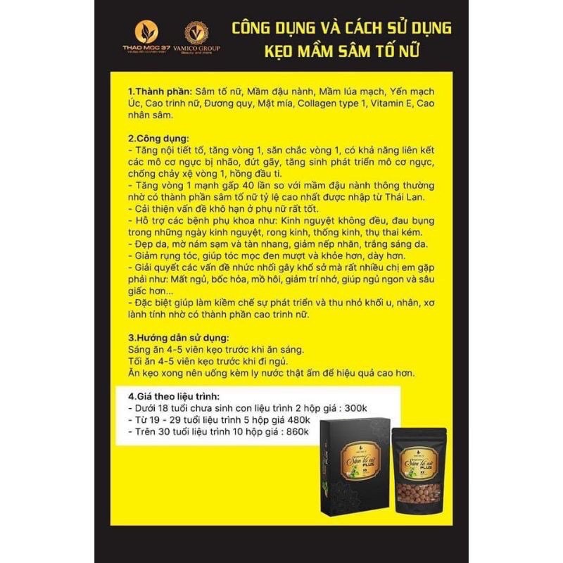 Kẹo Mầm Sâm Tố Nữ Plus X2 Thảo Mộc 37 [Mẫu mới-Chính Hãng-Sỉ ] | Thế Giới Skin Care