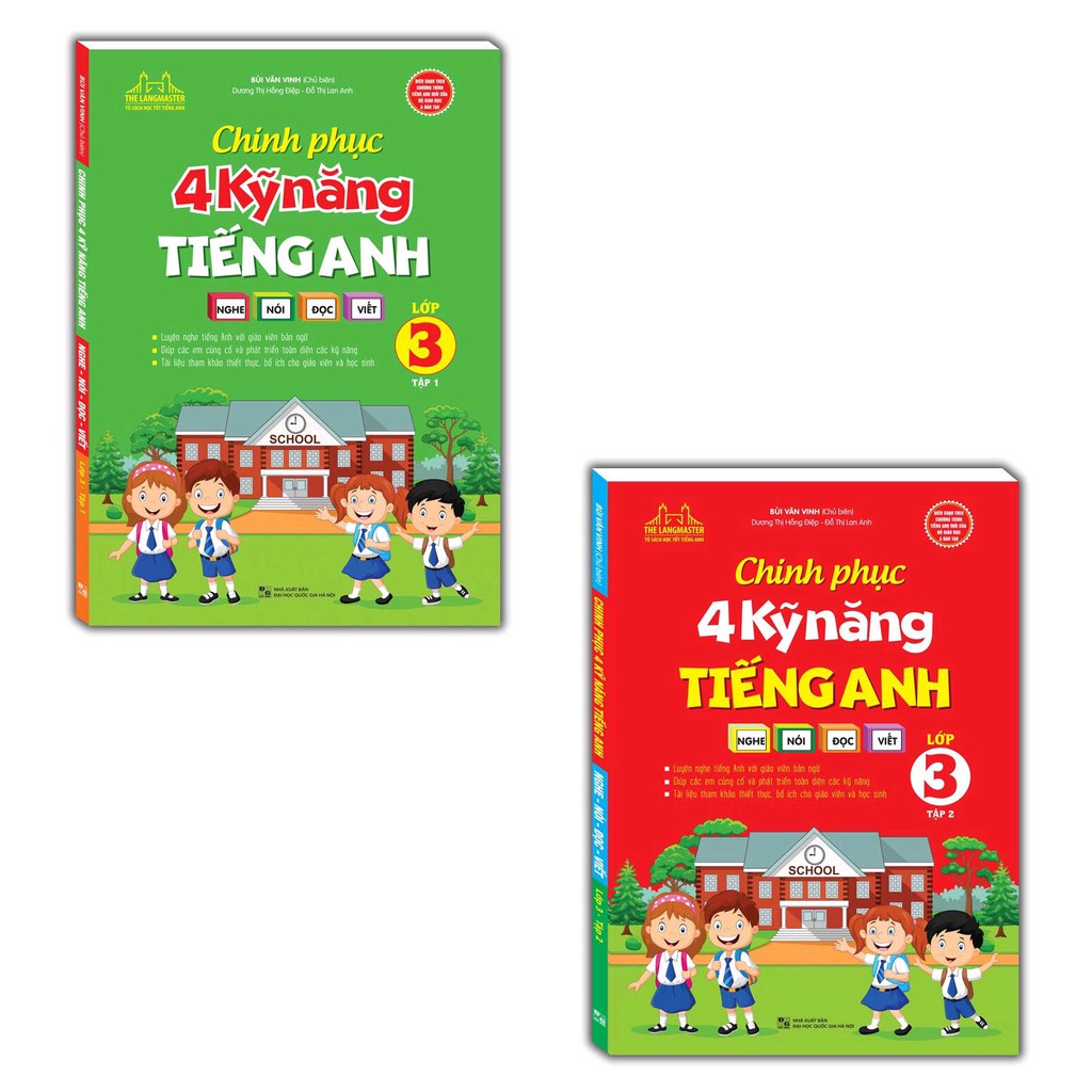 Sách Combo 2 Cuốn Chinh phục 4 kỹ năng tiếng anh Nghe - nói - đọc - viết lớp 3