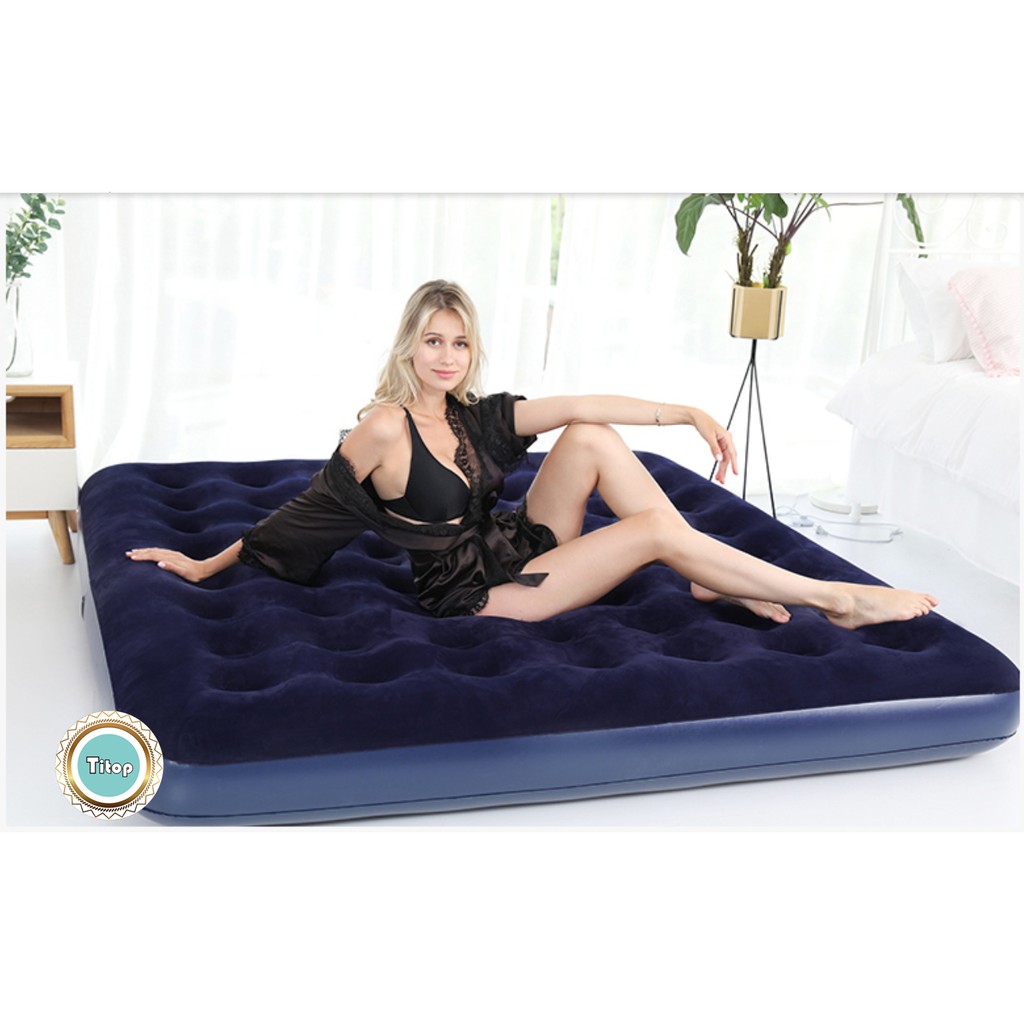Nệm Hơi đệm hơi Phủ Nhung Bestway Tặng 1 Bơm Điện