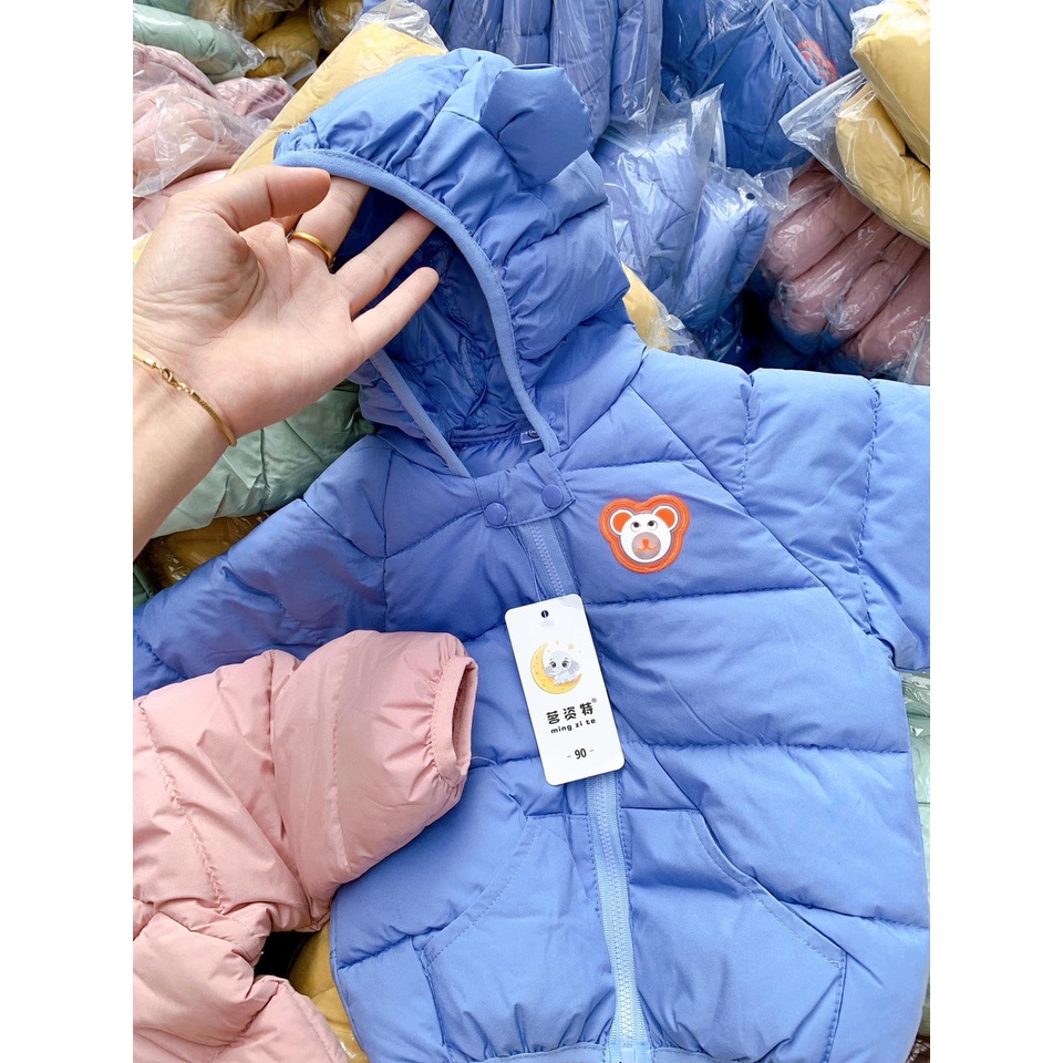 Áo phao gấu đơn sắc Quảng Châu siêu mềm nhẹ, ấm áp cho bé trai/bé gái mùa thu đông