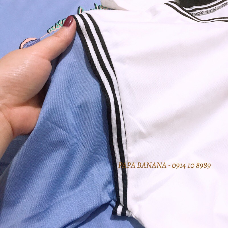 Áo thun tay lỡ dáng Unisex form rộng phong cách Ulzzang phối màu OHAMPS