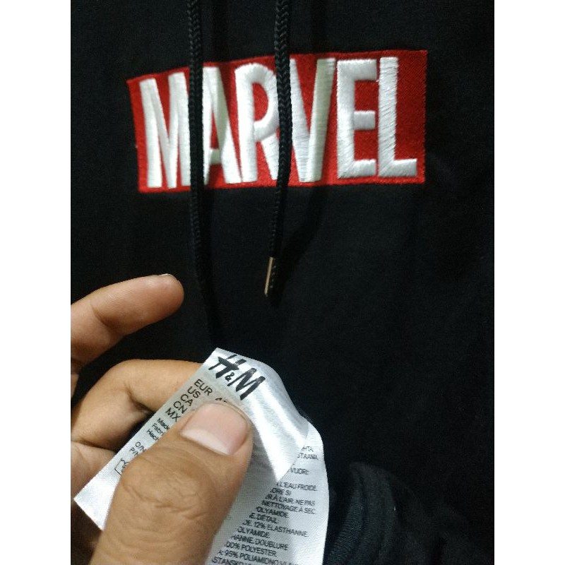 Áo Hoodie Đen Thêu Chữ H & M Marvel Thời Trang Cho Nam Nữ