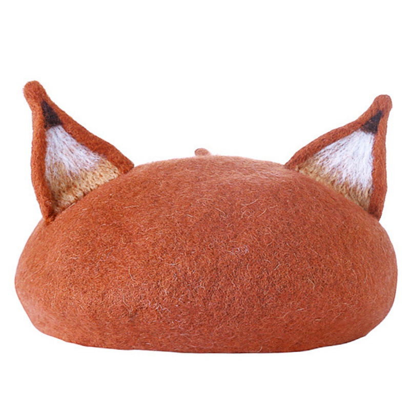 Mũ beret tai cáo giữ ấm thời trang màu sắc bắt mắt