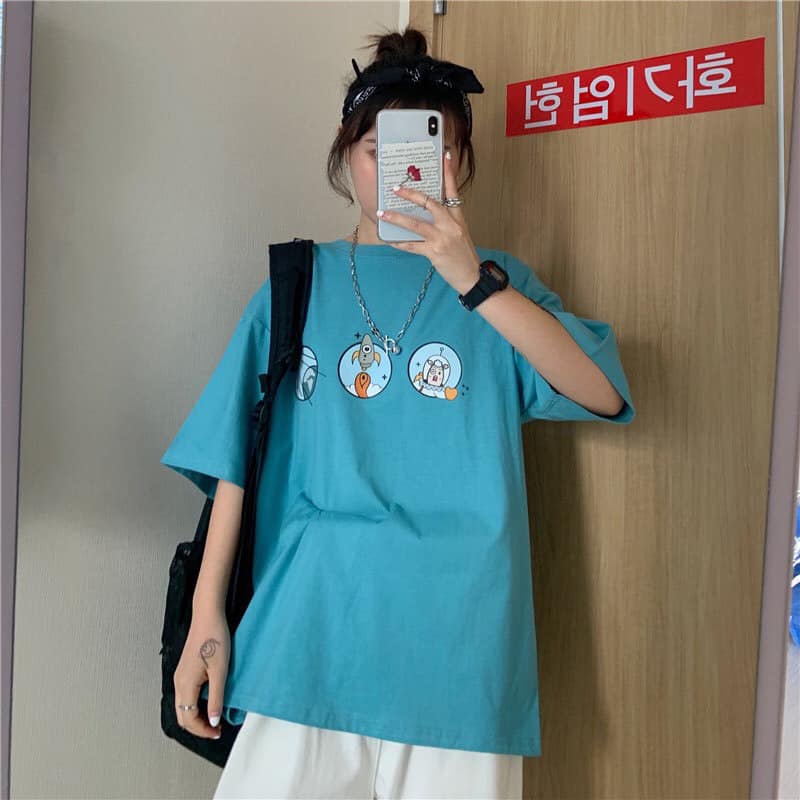 Áo Thun In Hình Cực Chất - Áo thun tay lỡ form rộng Unisex 38-65kg Nam Nữ  [VIDEO+ẢNH THẬT]