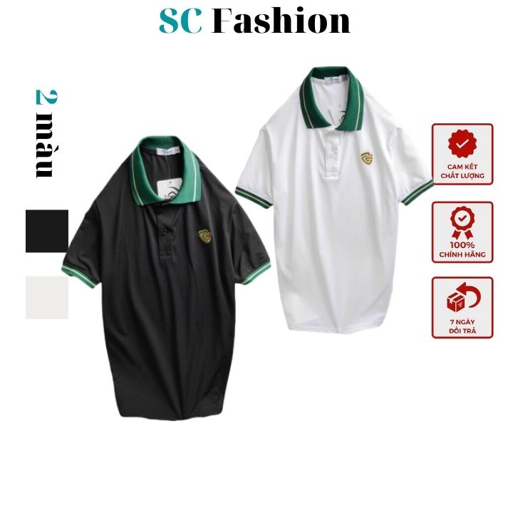 Áo thun nam tay ngắn cổ bẻ viền xanh thêu logo Rayman, chất liệu CS Poly mềm mịn, thấm hút mồ hôi SC0022