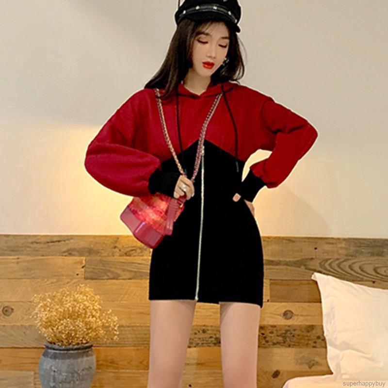 Đầm hoodie dài tay phong cách Hàn Quốc dành cho nữ