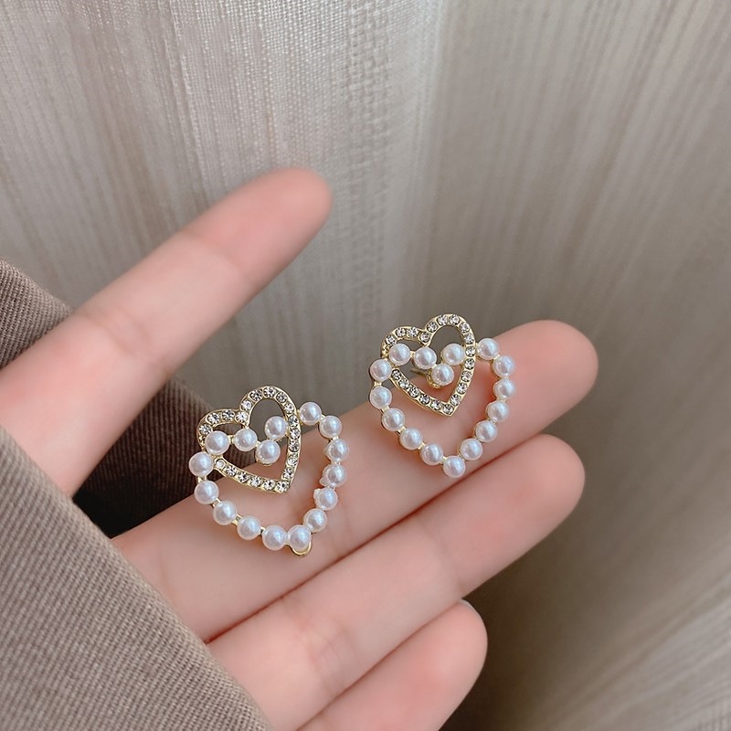 Bông Tai Mạ Bạc 925 Đính Ngọc Trai Cao Cấp Phong Cách Retro