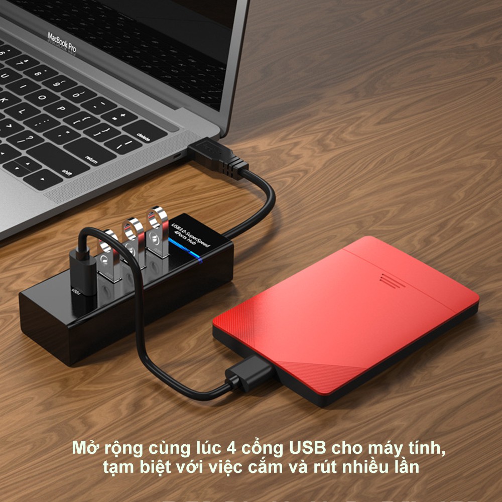 Bộ chuyển đổi usb 3.0 đa năng 4 ports hub - Hub usb 3.0 4 port tốc độ cao