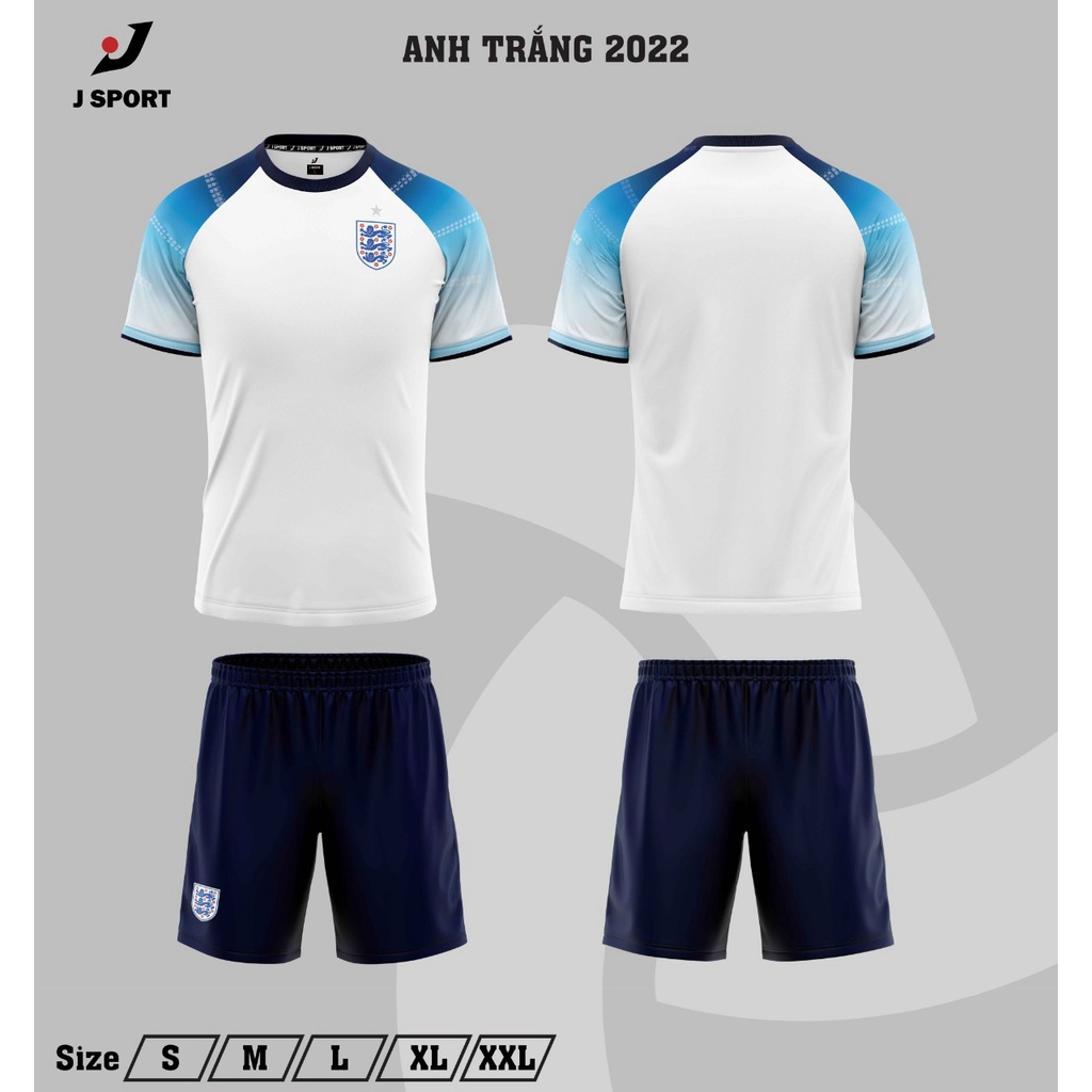 Tuyển Anh - Áo bóng đá in theo yêu cầu .Áo Bóng Đá tuyển Anh WC 2022, 2 màu . Áo Bóng Đá Đẹp, Mẫu Mới 2022