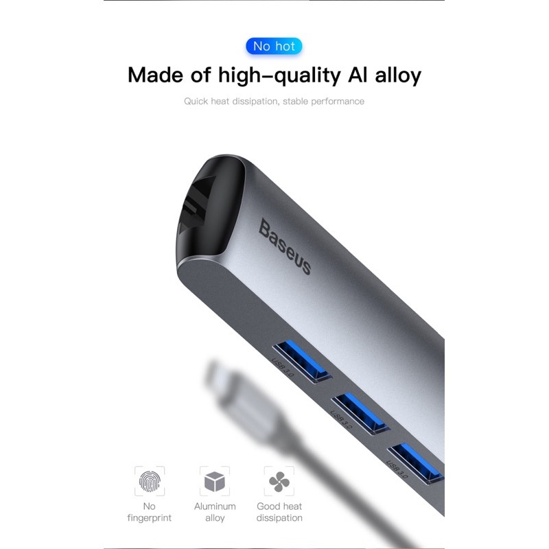 Cáp Chuyển Hub Baseus Mechanical Eye 6 in 1 Smart Hub Cho Macbook Laptop Và Smartphone