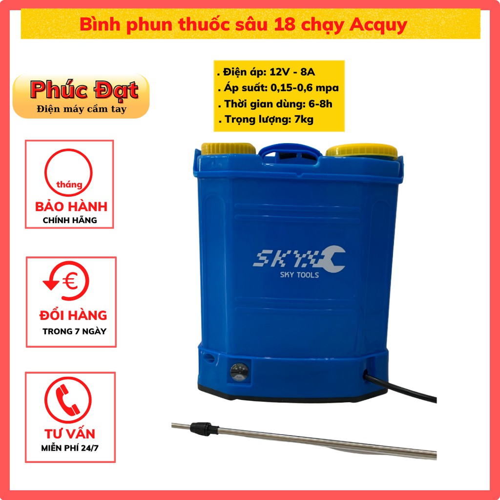 Bình phun thuốc, bình xịt thuốc trừ sâu 18L chạy Acquy chính hãng SKY