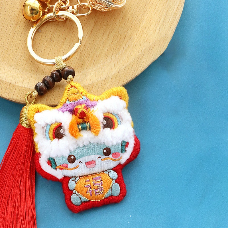 Móc khóa trang trí cầu may làm thủ công hình động vật
