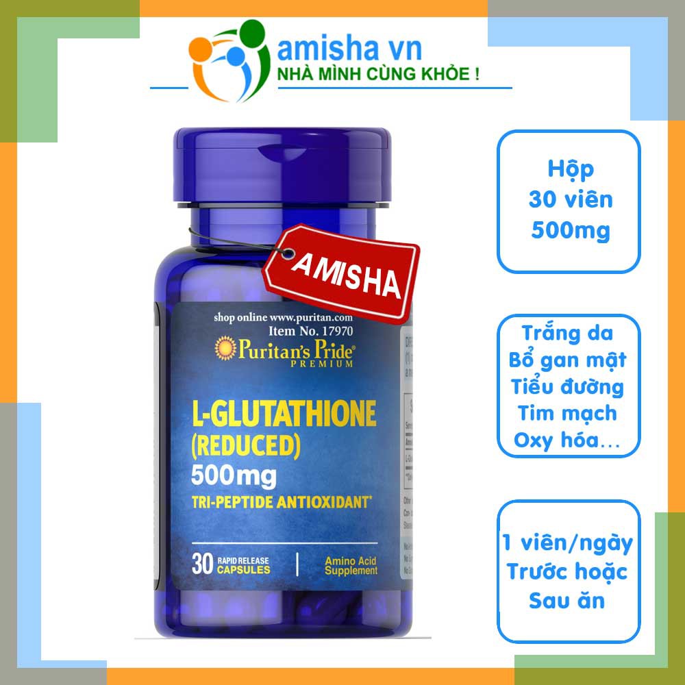 Viên Uống Trắng Da, Chống Oxy Hóa, Bổ Gan - Glutathione 500mg 30 viên