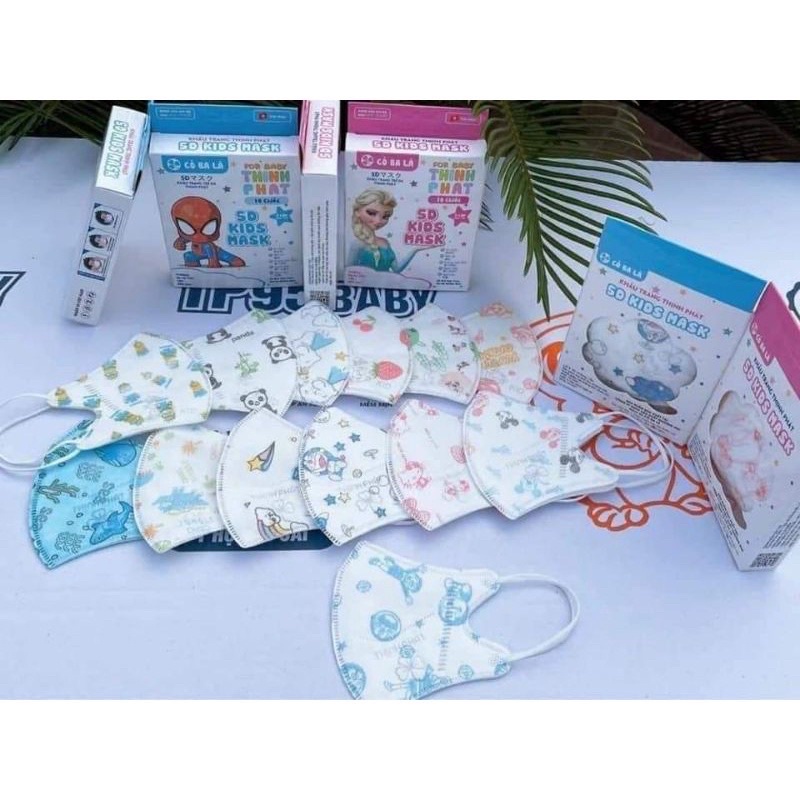 sét 10 khẩu trang trẻ em Thịnh Phát size 2-9 tuổi