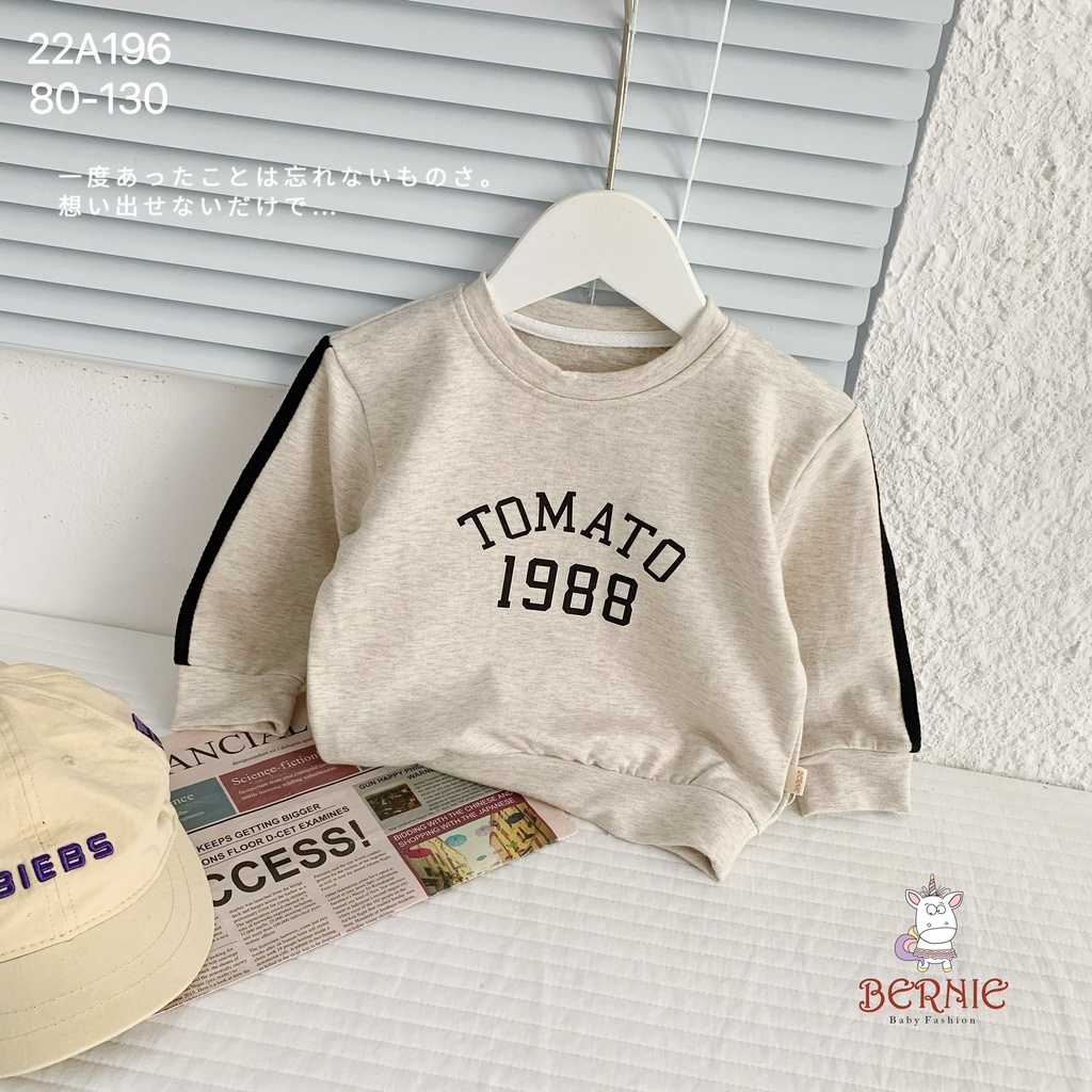 Áo phông da cá dày dặn unisex cho bé, áo thun dài tay thu đông hàng đẹp hoạ tiết basic Bẻnie