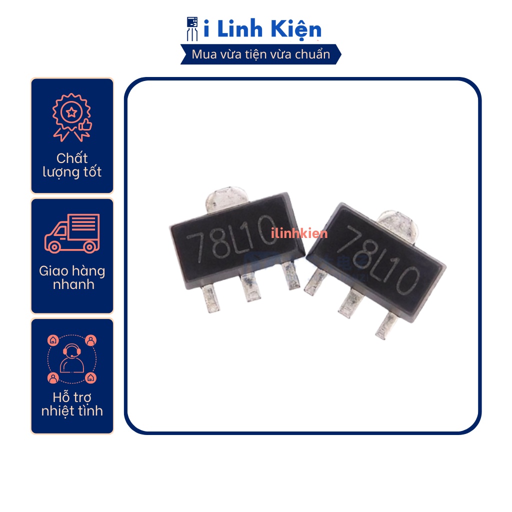 Ic nguồn 78L10 0.1A 10V SOT-89