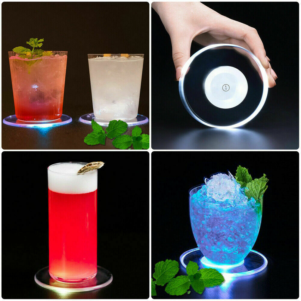 Đế Lót Ly Tích Hợp Đèn Led Hình Tròn / Vuông Bằng Acrylic