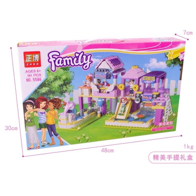 Lego family lắp ghép lâu đài công chúa khu vui chơi  với 484 miếng ghép - đồ chơi xếp hìnhLắp được 3 kiểu hình khác nhau