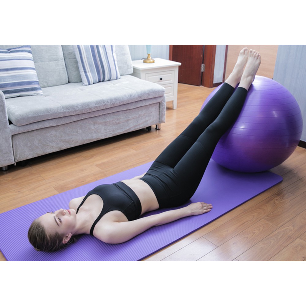 Bóng tập yoga, gym trơn massage 55, 65, 75cm tặng kèm bơm chân