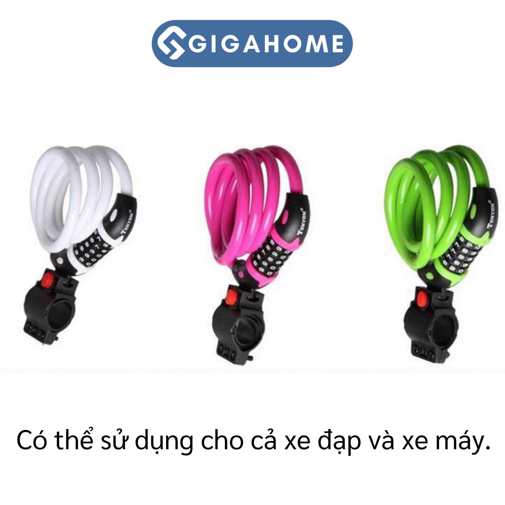 Khóa Dây 5 Số Cao Cấp GIGAHOME Cho Xe Đạp, Xe Máy Chắc Chắn 3406