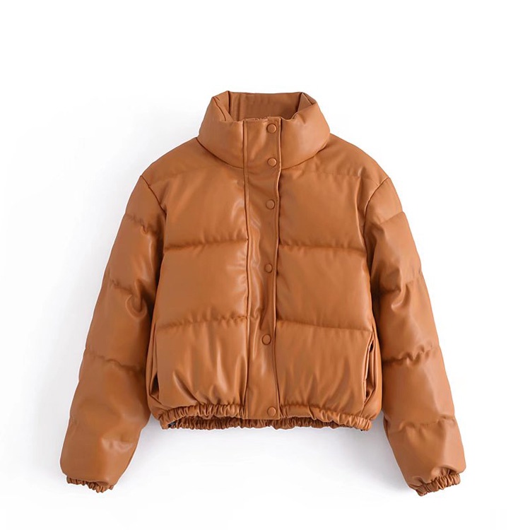 ÁO PHAO DA ZARA XUẤT DƯ TUỒN NỮ DÁNG NGẮN CAO CỔ MÀU ĐEN - 4391/002