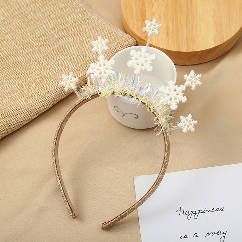 Băng Đô Cài Tóc Rửa Mặt Trang Trí Hình Bông Tuyết Hoạt Hình Dành Cho Bạn Nữ