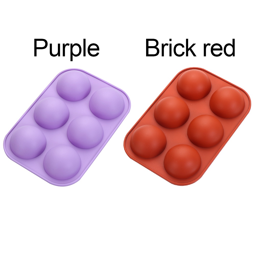 CONOPERY Khuôn làm bánh muffin muffin muffin muffin muffin 6 ngăn hình bán cầu bằng silicone không dính nhiều màu tùy chọn