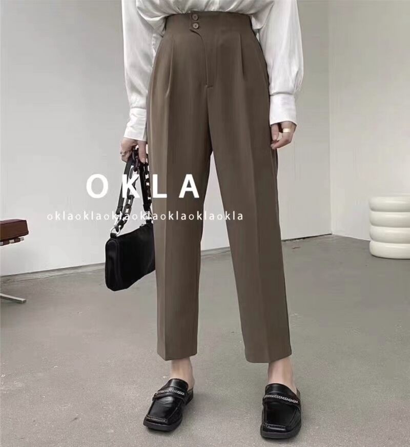 Quần vải suông khuy cạp lệch Q-3278