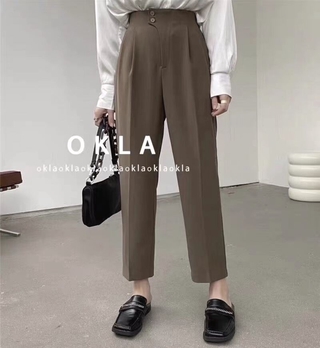 Quần vải suông khuy cạp lệch Q-3278