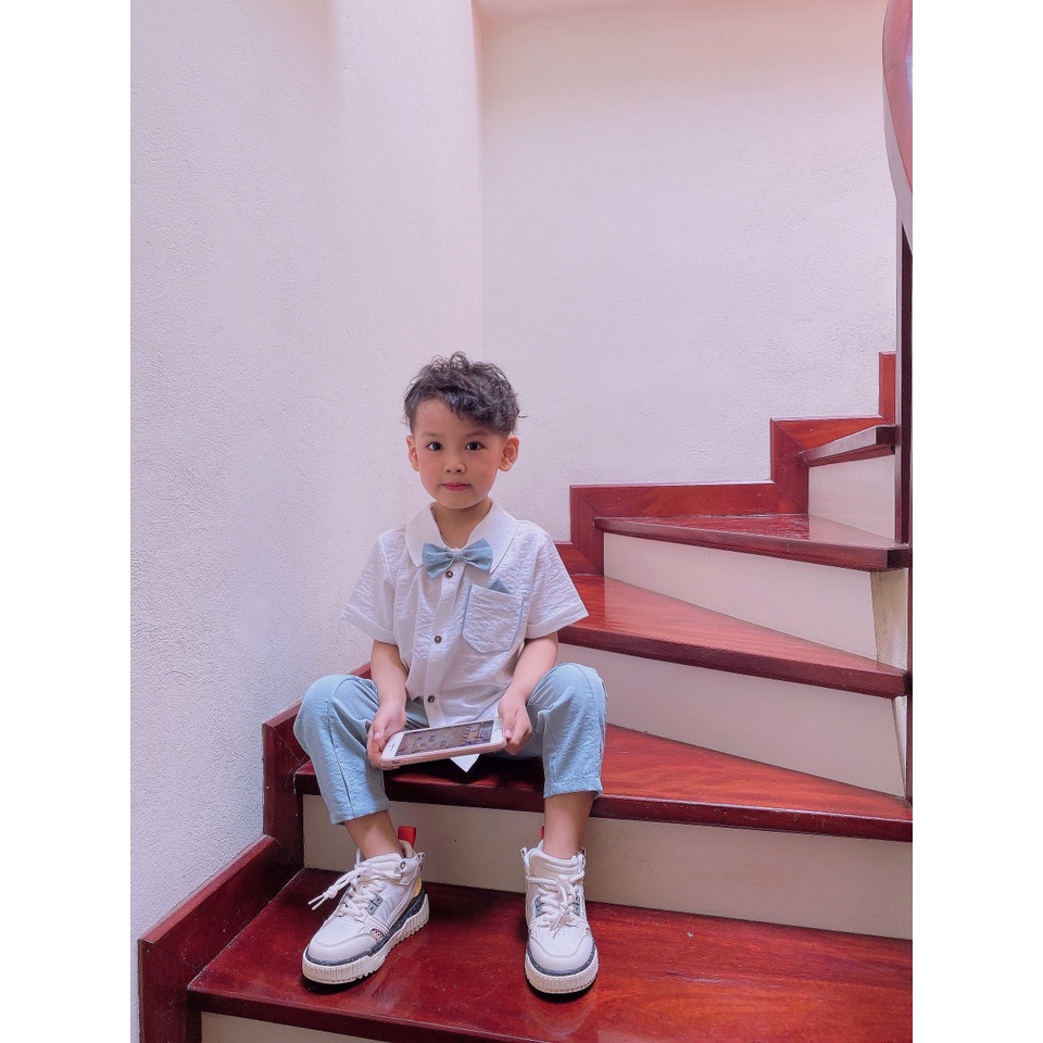 Set sơ mi đũi cho bé trai, bộ đồ bé trai hàn quốc từ 1 tuổi đến 7 tuổi ,Quần áo trẻ em