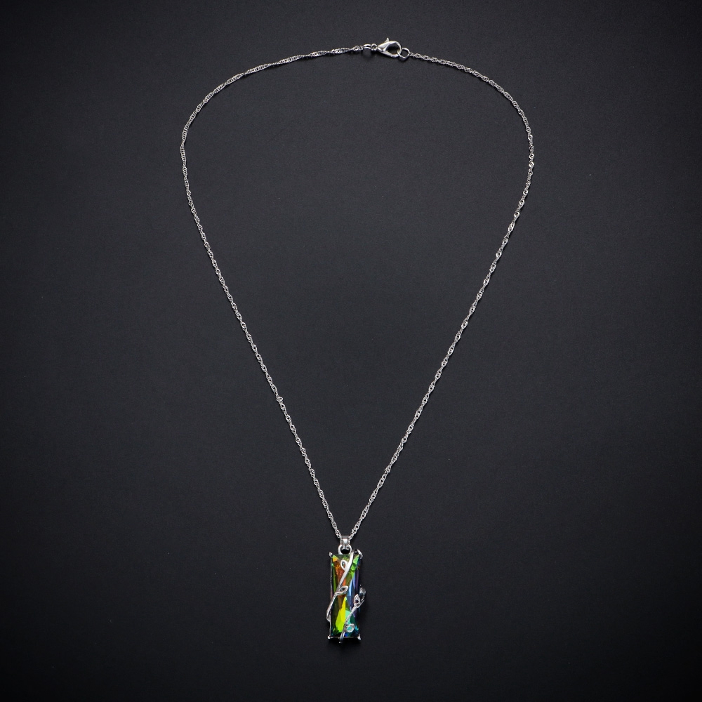 Dây chuyền mặt đá topaz màu sắc cầu vồng trang trí chuỗi dây leo sáng tạo