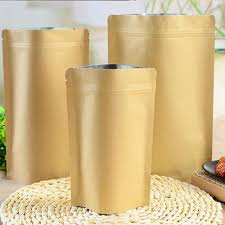 1kg Túi zíp giấy kraft 2 mặt kín đáy đứng ( hàng đẹp)