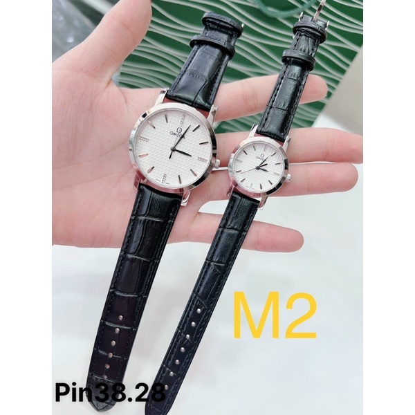 Đồng hồ Omega nam nữ  1 cặp dây da