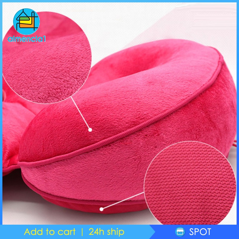 [ALMENCLA1]Memory Foam Donut Cushion Seat Support Office Chair Travel Pillow Rose Red