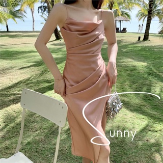 Đầm dự tiệc bigsize SUNNY hai dây chất lụa tơ tằm sang trọng
