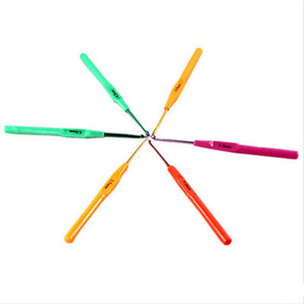 Bộ 6 Kim Móc Mềm 2.5-5mm Kèm 6 Móc Thêu