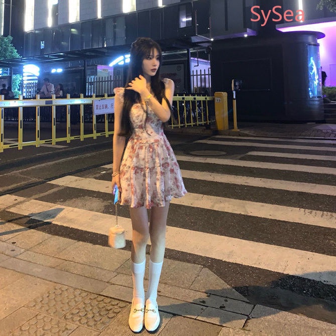 Đầm Hoa Hai Dây Thời Trang Mùa Hè Pháp Dành Cho Nữ