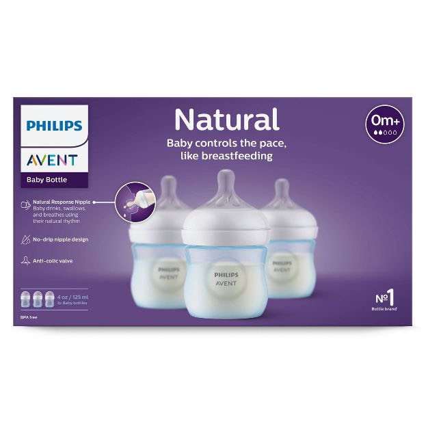 Bình sữa Philips AVENT Natural 125ml màu xanh, mẫu mới
