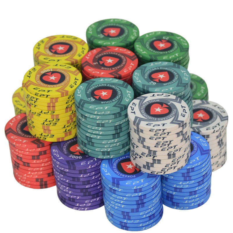 Combo 10 Chip Poker Phỉnh Poker Gốm sứ Có Số Dòng Cao Cấp