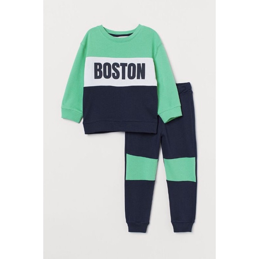 Bộ nỉ da cá HM bé trai VNXK