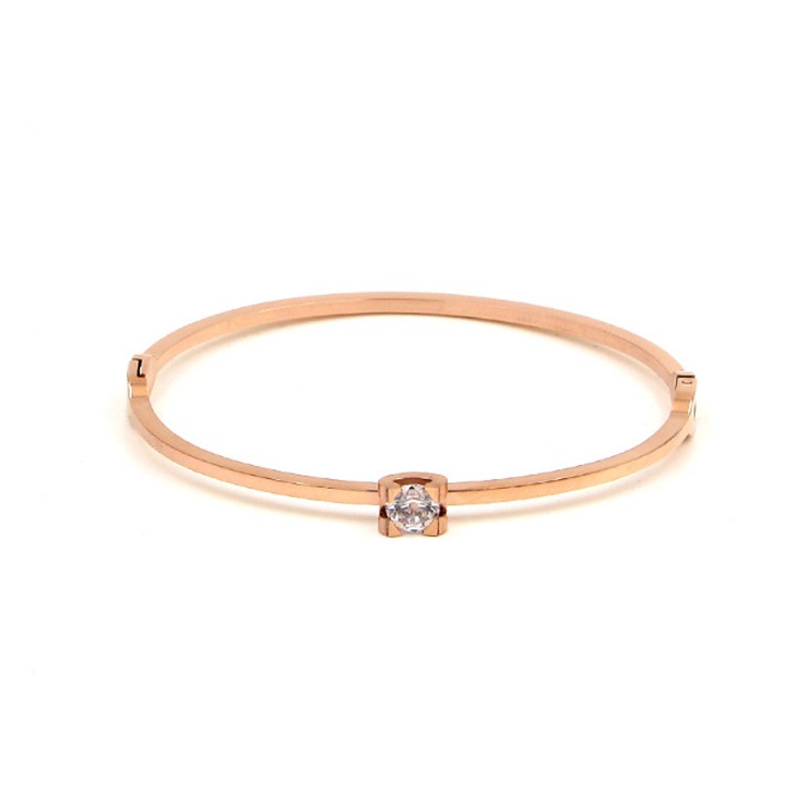 Vòng tay nữ titan cao cấp 4mm 1 hạt đá  siêu đẹp, bền màu, hợp thời trang