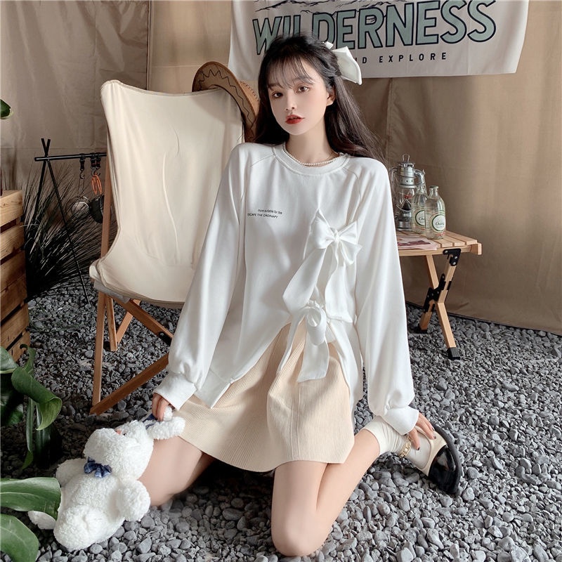 Áo Sweater Thắt Nơ Phong Cách Thời Trang Mùa Thu Cho Nữ Có Size Lớn